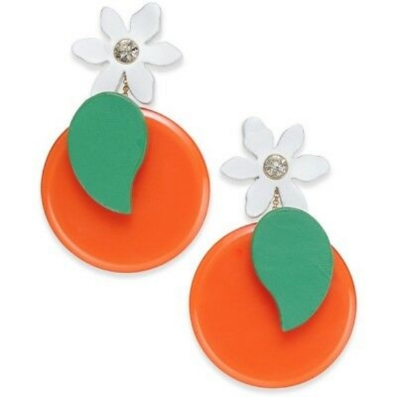 kate spade Jewelry - 🌹♻️KATE SPADE ORANGES leather acrylic EARRINGS